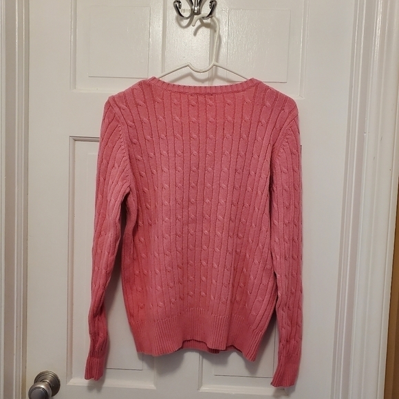 St. John's Bay Pink Cable Knit Pullover Size Large - Picture 9 of 9